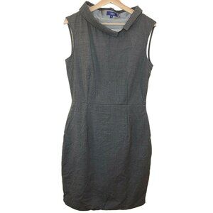 Lorick Women Dress Size 8 Gray Wool Sheath Sleeveless Pockets Casual Work Office